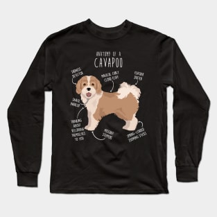 Parti Cavapoo Dog Anatomy Long Sleeve T-Shirt